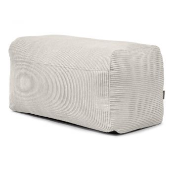 Fotoliu bean bag crem cu tapițerie din catifea reiată Plus 100 Lounge – SLOWDOWN