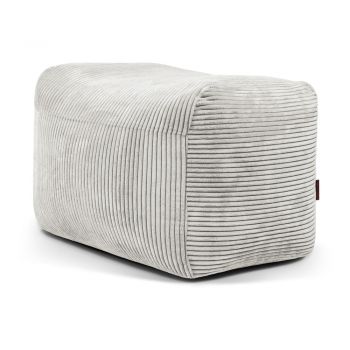 Fotoliu bean bag crem cu tapițerie din catifea reiată Plus 70 Lounge – SLOWDOWN