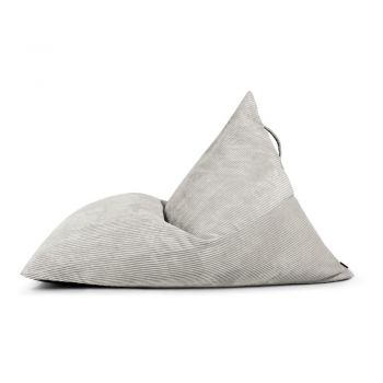 Fotoliu bean bag crem cu tapițerie din catifea reiată Razzmatazz – SLOWDOWN