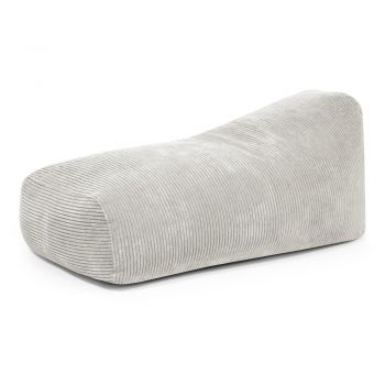 Fotoliu bean bag crem cu tapițerie din catifea reiată Snug 130 – SLOWDOWN