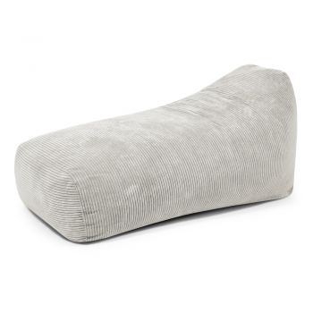 Fotoliu bean bag crem cu tapițerie din catifea reiată Snug Long 140 – SLOWDOWN