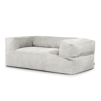 Fotoliu bean bag crem cu tapițerie din catifea reiată Sofa MooG – SLOWDOWN