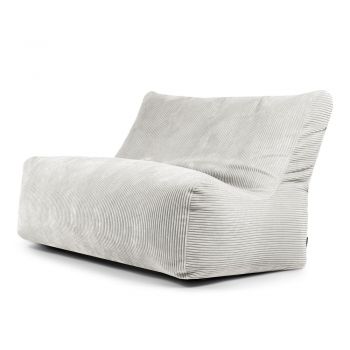 Fotoliu bean bag crem cu tapițerie din catifea reiată Sofa Seat Lounge – SLOWDOWN