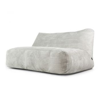 Fotoliu bean bag crem cu tapițerie din catifea reiată Sofa Tube 160 – SLOWDOWN