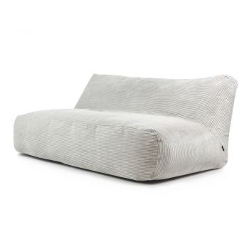 Fotoliu bean bag crem cu tapițerie din catifea reiată Sofa Tube 190 – SLOWDOWN