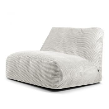 Fotoliu bean bag crem cu tapițerie din catifea reiată Sofa Tube – SLOWDOWN
