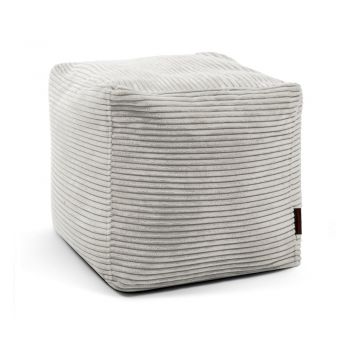 Fotoliu bean bag crem cu tapițerie din catifea reiată Up! MooG – SLOWDOWN
