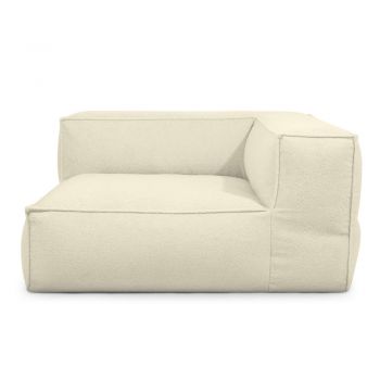 Fotoliu bean bag crem cu tapițerie din țesătură bouclé Mass Corner 150 Right – SLOWDOWN