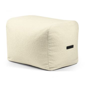 Fotoliu bean bag crem cu tapițerie din țesătură bouclé Plus 70 Lounge – SLOWDOWN
