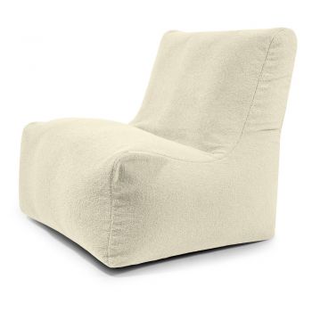 Fotoliu bean bag crem cu tapițerie din țesătură bouclé Seat 100 Lounge – SLOWDOWN