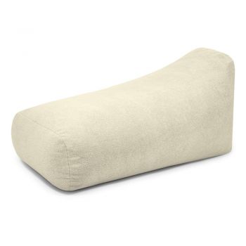 Fotoliu bean bag crem cu tapițerie din țesătură bouclé Snug Long 140 – SLOWDOWN