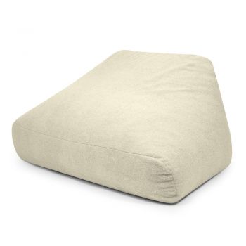 Fotoliu bean bag crem cu tapițerie din țesătură bouclé Sofa Snug – SLOWDOWN