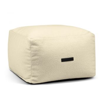 Fotoliu bean bag crem cu tapițerie din țesătură bouclé Softbox MooG – SLOWDOWN