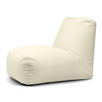 Fotoliu bean bag crem cu tapițerie din țesătură bouclé Tube – SLOWDOWN