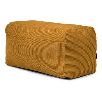 Fotoliu bean bag galben muștar cu tapițerie din catifea reiată Plus 100 Lounge – SLOWDOWN