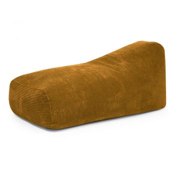 Fotoliu bean bag galben muștar cu tapițerie din catifea reiată Snug 130 – SLOWDOWN