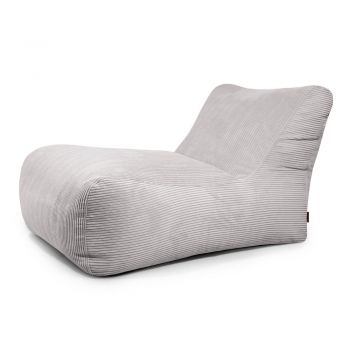 Fotoliu bean bag gri deschis cu tapițerie din catifea reiată Lounge 100 – SLOWDOWN
