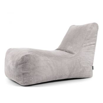 Fotoliu bean bag gri deschis cu tapițerie din catifea reiată Lounge – SLOWDOWN