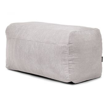 Fotoliu bean bag gri deschis cu tapițerie din catifea reiată Plus 100 Lounge – SLOWDOWN