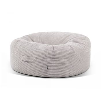 Fotoliu bean bag gri deschis cu tapițerie din catifea reiată Roll 135 – SLOWDOWN