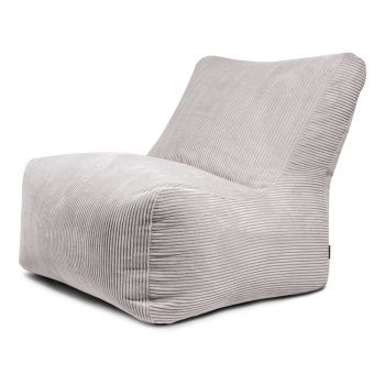 Fotoliu bean bag gri deschis cu tapițerie din catifea reiată Seat 100 Lounge – SLOWDOWN