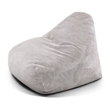 Fotoliu bean bag gri deschis cu tapițerie din catifea reiată Snug 100 – SLOWDOWN