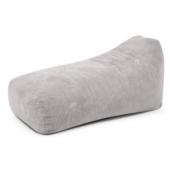 Fotoliu bean bag gri deschis cu tapițerie din catifea reiată Snug Long 140 – SLOWDOWN