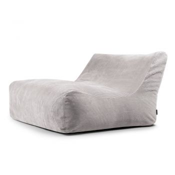 Fotoliu bean bag gri deschis cu tapițerie din catifea reiată Sofa Lounge – SLOWDOWN
