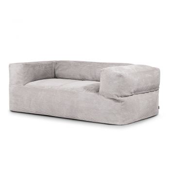 Fotoliu bean bag gri deschis cu tapițerie din catifea reiată Sofa MooG – SLOWDOWN