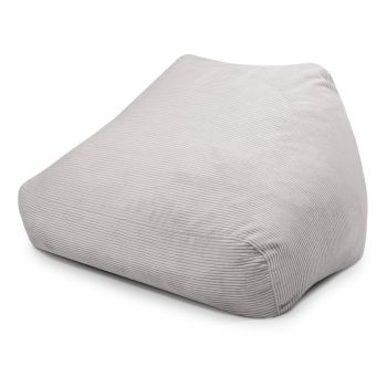 Fotoliu bean bag gri deschis cu tapițerie din catifea reiată Sofa Snug – SLOWDOWN
