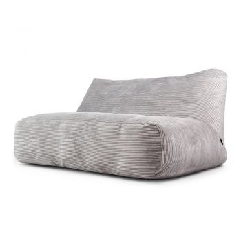Fotoliu bean bag gri deschis cu tapițerie din catifea reiată Sofa Tube 160 – SLOWDOWN