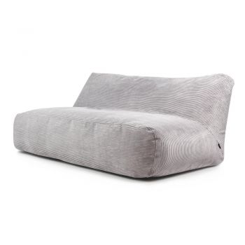 Fotoliu bean bag gri deschis cu tapițerie din catifea reiată Sofa Tube 190 – SLOWDOWN
