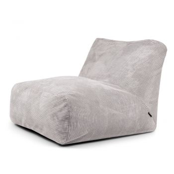 Fotoliu bean bag gri deschis cu tapițerie din catifea reiată Tube 100 – SLOWDOWN