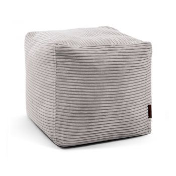 Fotoliu bean bag gri deschis cu tapițerie din catifea reiată Up! MooG – SLOWDOWN