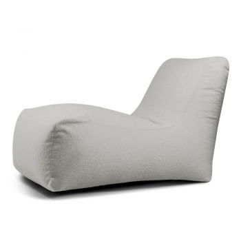 Fotoliu bean bag gri deschis cu tapițerie din țesătură bouclé Lounge – SLOWDOWN