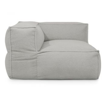 Fotoliu bean bag gri deschis cu tapițerie din țesătură bouclé Mass Corner 125 Left – SLOWDOWN