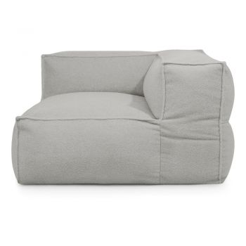 Fotoliu bean bag gri deschis cu tapițerie din țesătură bouclé Mass Corner 125 Right – SLOWDOWN