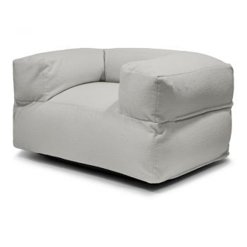 Fotoliu bean bag gri deschis cu tapițerie din țesătură bouclé MooG – SLOWDOWN