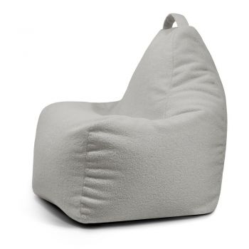 Fotoliu bean bag gri deschis cu tapițerie din țesătură bouclé Play Amuse – SLOWDOWN