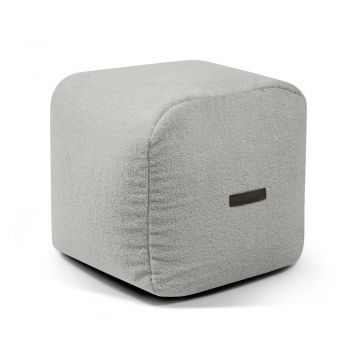 Fotoliu bean bag gri deschis cu tapițerie din țesătură bouclé Plus 50 Lounge – SLOWDOWN