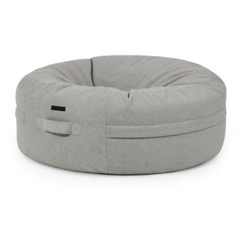 Fotoliu bean bag gri deschis cu tapițerie din țesătură bouclé Roll 135 – SLOWDOWN
