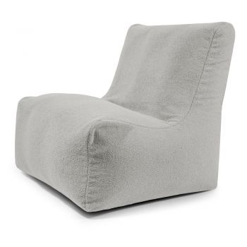 Fotoliu bean bag gri deschis cu tapițerie din țesătură bouclé Seat 100 Lounge – SLOWDOWN