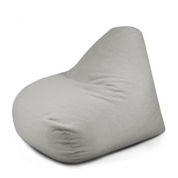 Fotoliu bean bag gri deschis cu tapițerie din țesătură bouclé Snug 100 – SLOWDOWN