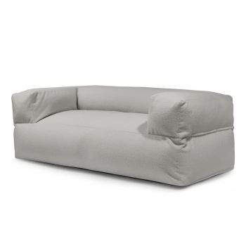 Fotoliu bean bag gri deschis cu tapițerie din țesătură bouclé Sofa MooG – SLOWDOWN