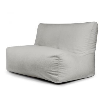 Fotoliu bean bag gri deschis cu tapițerie din țesătură bouclé Sofa Seat Lounge – SLOWDOWN