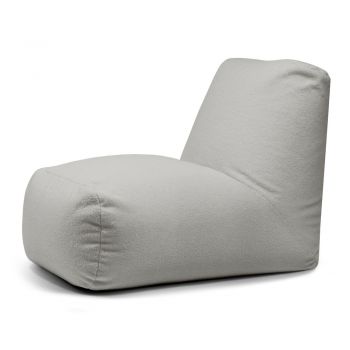 Fotoliu bean bag gri deschis cu tapițerie din țesătură bouclé Tube – SLOWDOWN