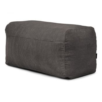 Fotoliu bean bag gri închis cu tapițerie din catifea reiată Plus 100 Lounge – SLOWDOWN