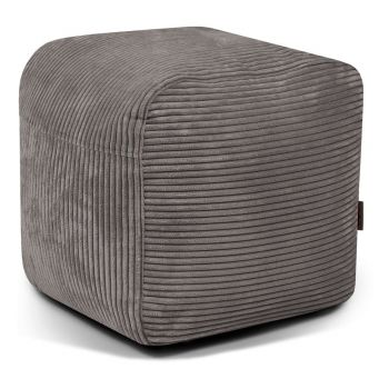 Fotoliu bean bag gri închis cu tapițerie din catifea reiată Plus 50 Lounge – SLOWDOWN