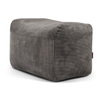 Fotoliu bean bag gri închis cu tapițerie din catifea reiată Plus 70 Lounge – SLOWDOWN
