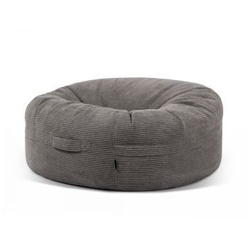 Fotoliu bean bag gri închis cu tapițerie din catifea reiată Roll 135 – SLOWDOWN